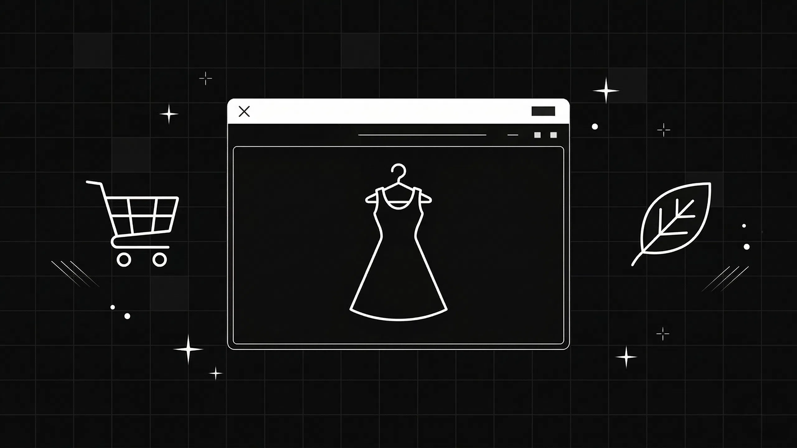 Fashion e-commerce website displayed on laptop and mobile showing product catalogue with integrated inventory dashboard